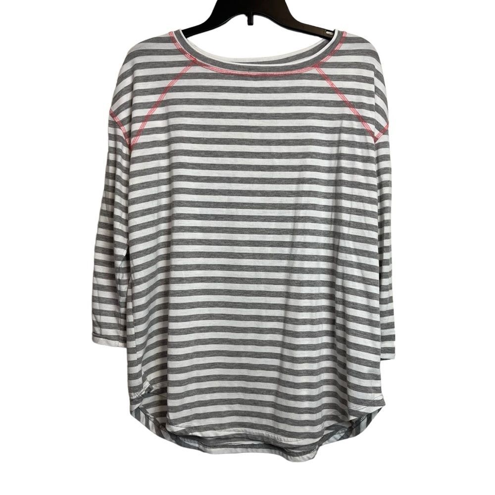 Maurices Gray Stripe 3;/4 Sleeve Top Size 0 (14) Women